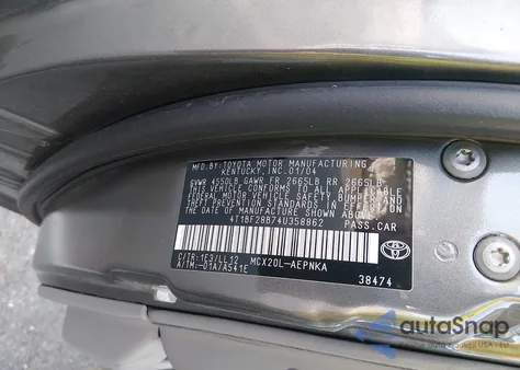 2004 Toyota Avalon Xl/Xls z USA, uszkodzony, nr VIN 4T1BF28B74U358862